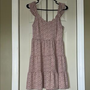 Floral Pink Sleeveless Dress